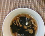 糖尿食なめこと焼き海苔のすまし汁作り方2写真