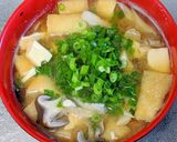 キノコと豆富の味噌汁作り方6写真