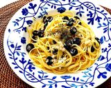 蟹と黒オリーブのオイルパスタ作り方5写真