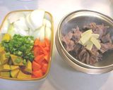 夏野菜いっぱいのスジ肉カレー*圧力鍋で*作り方3写真