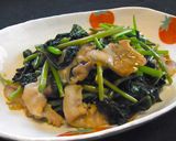 豚バラ肉とサツマイモの蔓の炒め物作り方6写真
