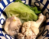 骨付き鶏肉とレタスのあっさり鍋作り方5写真