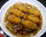 簡単！カキフライ丼☆とろとろ玉葱作り方3写真
