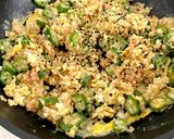 納豆とオクラの、たまご炒飯。作り方6写真