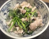 豚肉とモロヘイヤの塩麹炒め作り方3写真