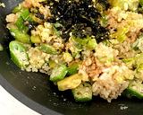 納豆とオクラの、たまご炒飯。作り方7写真