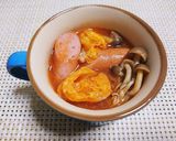 レンチン調理！白菜のトマトスープ作り方4写真