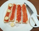 簡単☆朝トースト：ピザ風ガーリック味作り方3写真