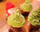 抹茶チーズのクリスマスツリーカップケーキ作り方9写真