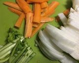 鰤と鶏の雪鍋＊作り方1写真