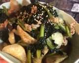 大根とほうれん草と豚肉の炒め煮作り方5写真