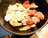 具ゴロゴロ簡単鶏肉と大根と豆腐のごぼう汁作り方1写真