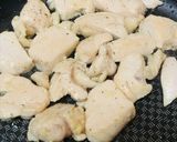 豆苗＆鶏肉のガーリックソース炒め作り方2写真