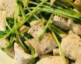 豆苗＆鶏肉のガーリックソース炒め作り方4写真