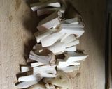 ホタテの塩辛で、キノコたっぷりペンネ作り方1写真