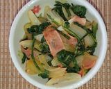 糖尿食春菊とハムのカレー炒め作り方5写真