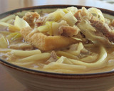 豚肉と油揚げとたっぷり白ねぎのうどん作り方3写真