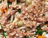 全てレンジタコライス味ひき肉のせドーム蒸作り方12写真