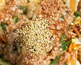 全てレンジタコライス味ひき肉のせドーム蒸作り方15写真