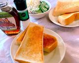 朝食メープルシロップ✨甘塩っぱいトースト作り方3写真