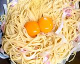 たっぷりカマンベールのカルボナーラ♬作り方9写真