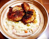 パリパリ鶏乗せピラフ作り方6写真