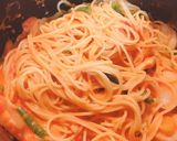 帆立貝柱とインゲンのトマトクリームパスタ作り方10写真