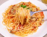 牡蠣のトマトソースパスタ作り方8写真