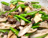 れんこんと厚揚げの牛肉炒め●甘辛味作り方5写真