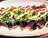 鰹のたたき　ネギとショウガと納豆で。作り方5写真