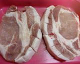 豚肉ステーキ♪マッシュルームクリーム大葉作り方2写真