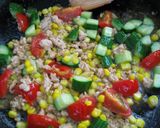 キュート❤夏野菜バタぽん炒め❤レタスのせ作り方2写真