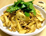 れんこんと厚揚げの牛肉炒め●甘辛味作り方6写真