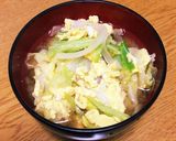 キャベツと卵の味噌汁作り方5写真