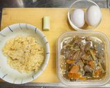 もつ煮の卵とじ丼作り方1写真