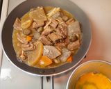 もつ煮の卵とじ丼作り方2写真