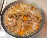 もつ煮の卵とじ丼作り方3写真