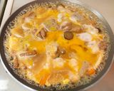 もつ煮の卵とじ丼作り方4写真