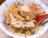 もつ煮の卵とじ丼作り方6写真