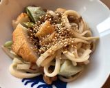 納豆とさつま揚げの焼うどん作り方3写真