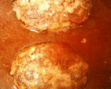 とろとろ卵の煮込みハンバーグ丼作り方4写真