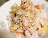☆セロリと鮭の炊き込みごはん☆作り方6写真