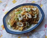 ちくわ＆ねぎの焼きうどん♪作り方1写真