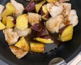 鶏肉とサツマイモのハニーマスタード炒め☆作り方5写真