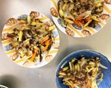 全てレンジなすさつま芋で青椒肉絲風作り方14写真