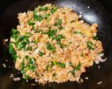 鮭の中骨缶とケールの玄米チャーハン作り方7写真