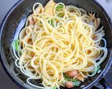 ツナと水菜のつゆボナーラ作り方8写真