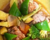 全てレンジ豚こま団子根菜タコライス蒸し煮作り方15写真