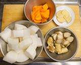 圧力鍋で作る豚軟骨と根菜の煮物作り方2写真
