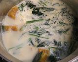 冬至にも♪カボチャほうれん草の豆乳みそ汁作り方4写真